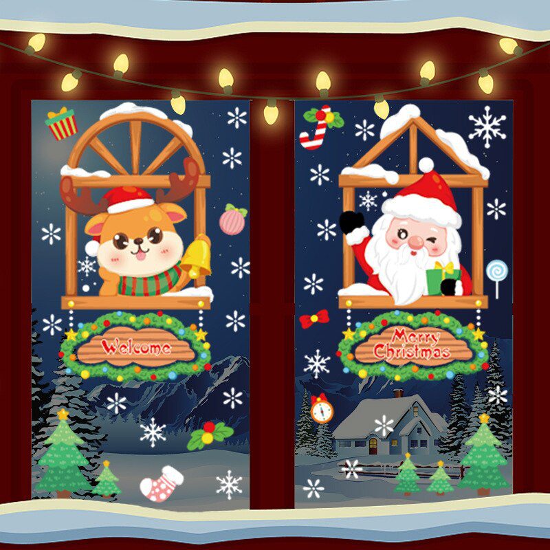 Christmas Decoration Window Stickers Santa Claus Christmas Tree Wall Stickers Decoration Xmas Decals Window Clings Stickers Christmas Decoration Window Stickers Santa Claus Christmas Tree Wall Stickers Decoration Xmas Decals Window Clings Stickers