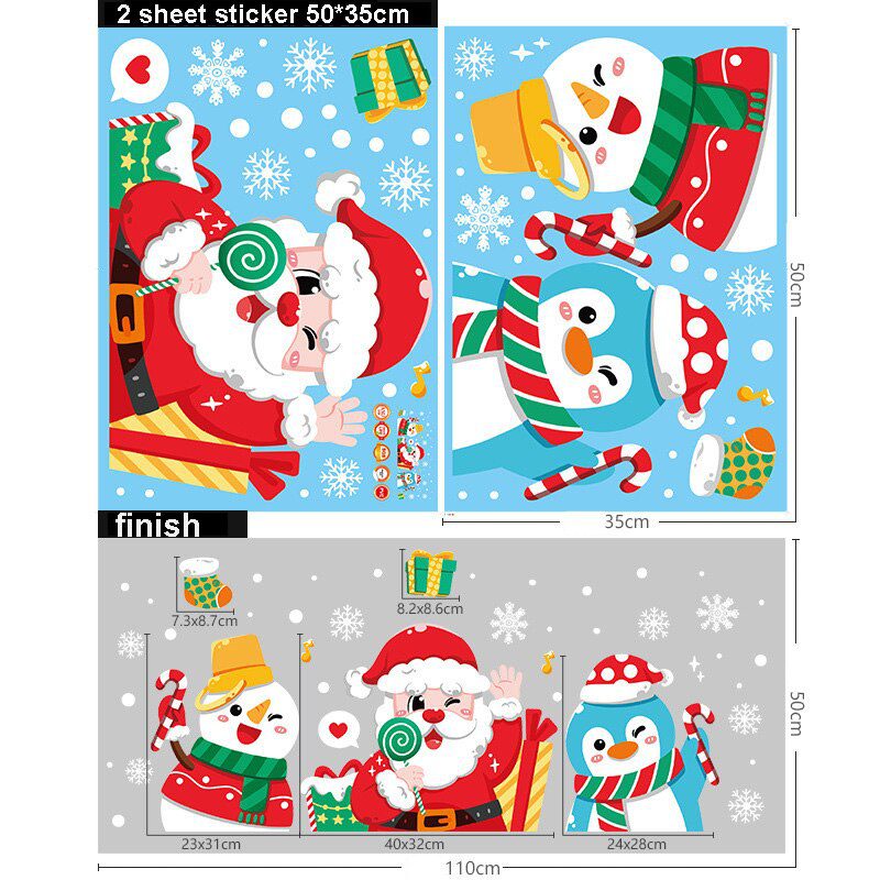 Christmas Decoration Window Stickers Santa Claus Christmas Tree Wall Stickers Decoration Xmas Decals Window Clings Stickers Christmas Decoration Window Stickers Santa Claus Christmas Tree Wall Stickers Decoration Xmas Decals Window Clings Stickers