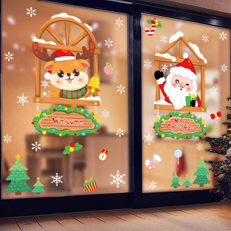 Christmas Decoration Window Stickers Santa Claus Christmas Tree Wall Stickers Decoration Xmas Decals Window Clings Stickers Christmas Decoration Window Stickers Santa Claus Christmas Tree Wall Stickers Decoration Xmas Decals Window Clings Stickers