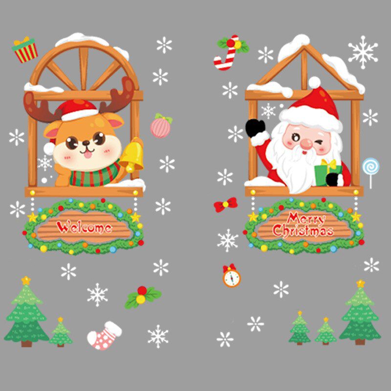 Christmas Decoration Window Stickers Santa Claus Christmas Tree Wall Stickers Decoration Xmas Decals Window Clings Stickers Christmas Decoration Window Stickers Santa Claus Christmas Tree Wall Stickers Decoration Xmas Decals Window Clings Stickers