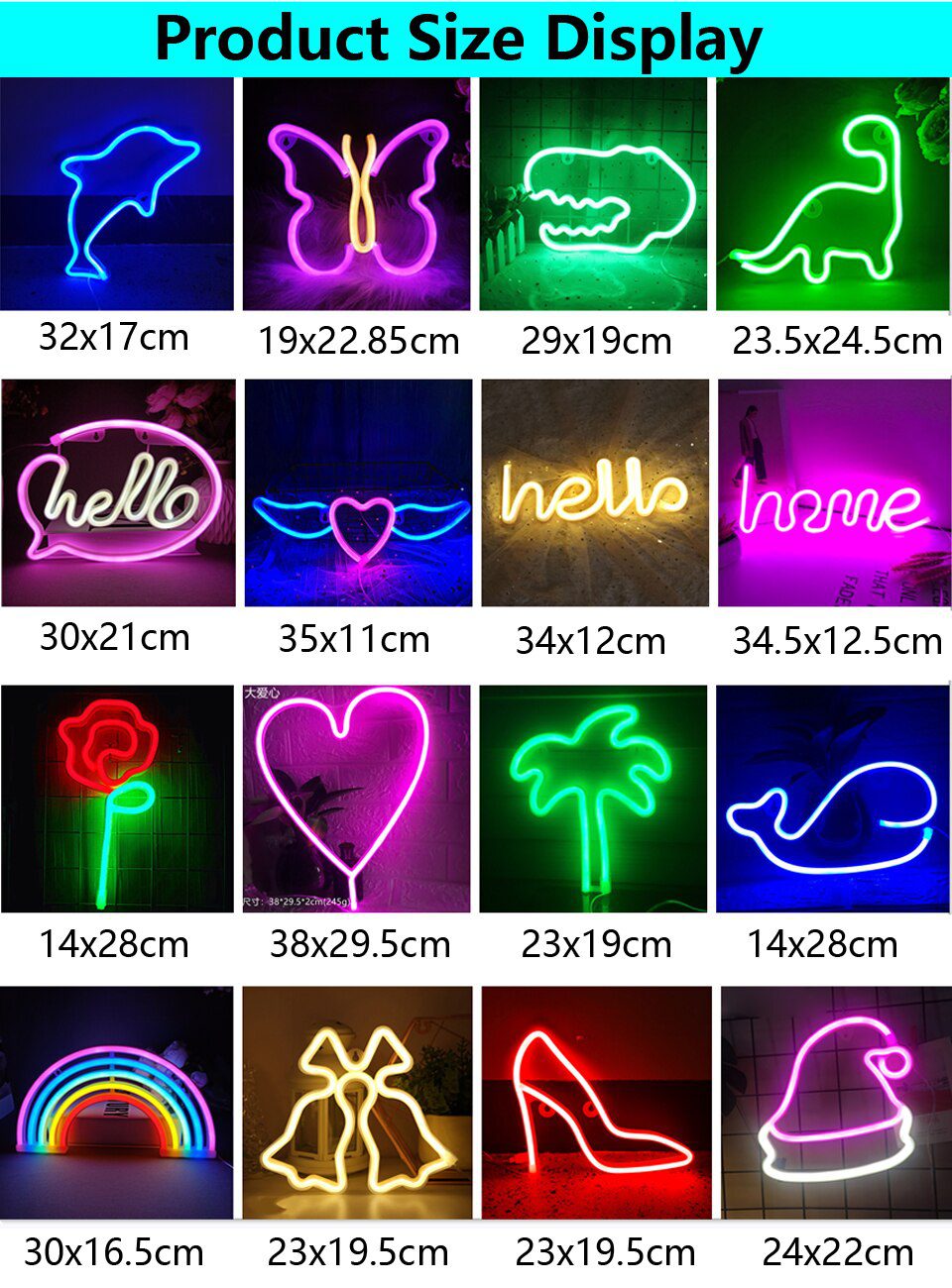 LED Neon Night Light Wall Hanging Neon Sign for Kids Room Home Bedroom Party Bar Wedding Decoration Christmas Gift Neon Lamp