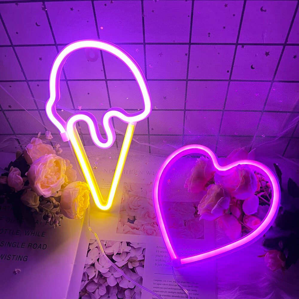LED Neon Night Light Wall Hanging Neon Sign for Kids Room Home Bedroom Party Bar Wedding Decoration Christmas Gift Neon Lamp