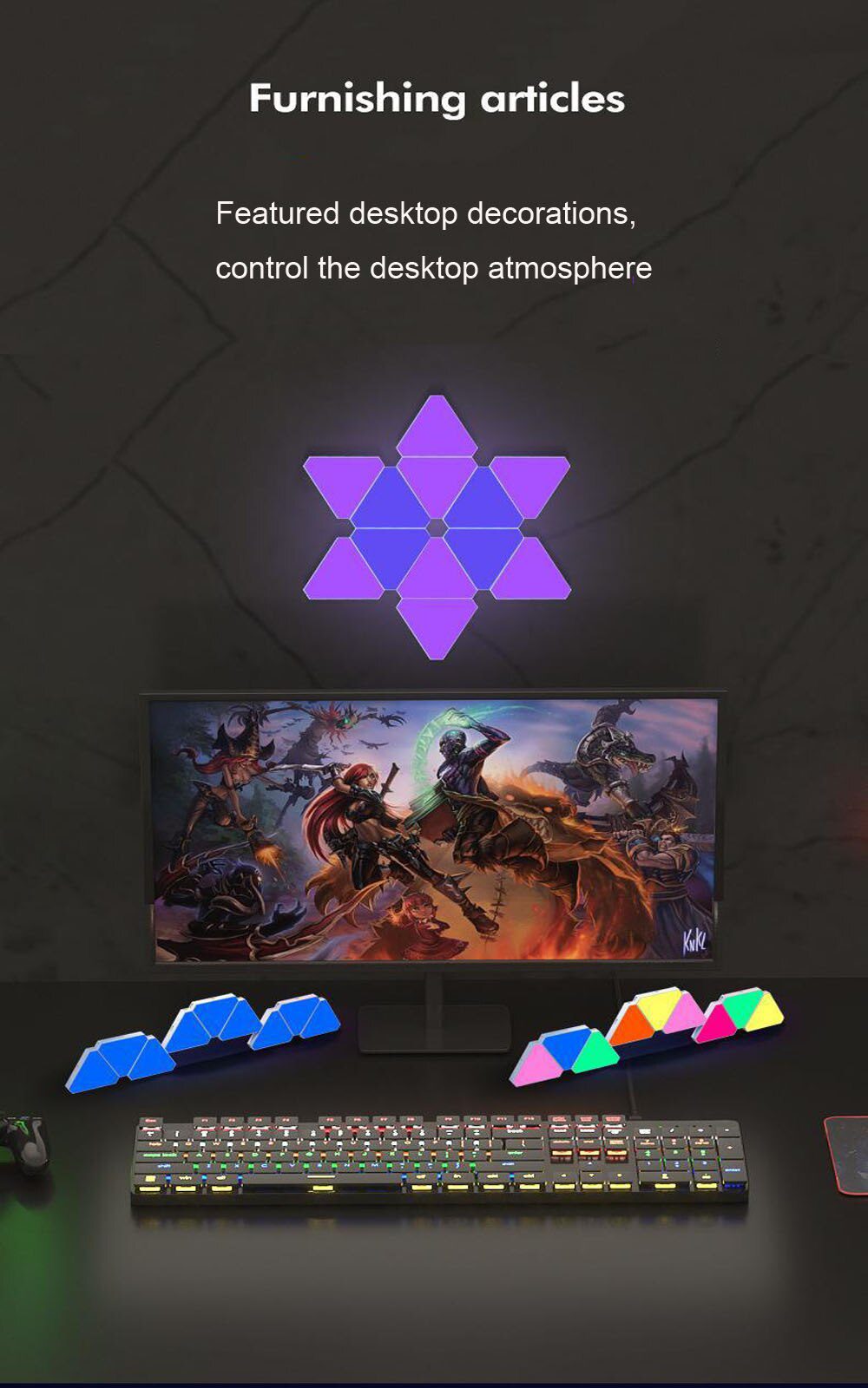 WIFI Bluetooth 5V USB Triangle Lamps Quantum Atmosphere LED Night Light For Game Bedroom Decoration Creative Decorat Wall Lamps WIFI Bluetooth 5V USB Triangle Lamps Quantum Atmosphere LED Night Light For Game Bedroom Decoration Creative Decorat Wall Lamps