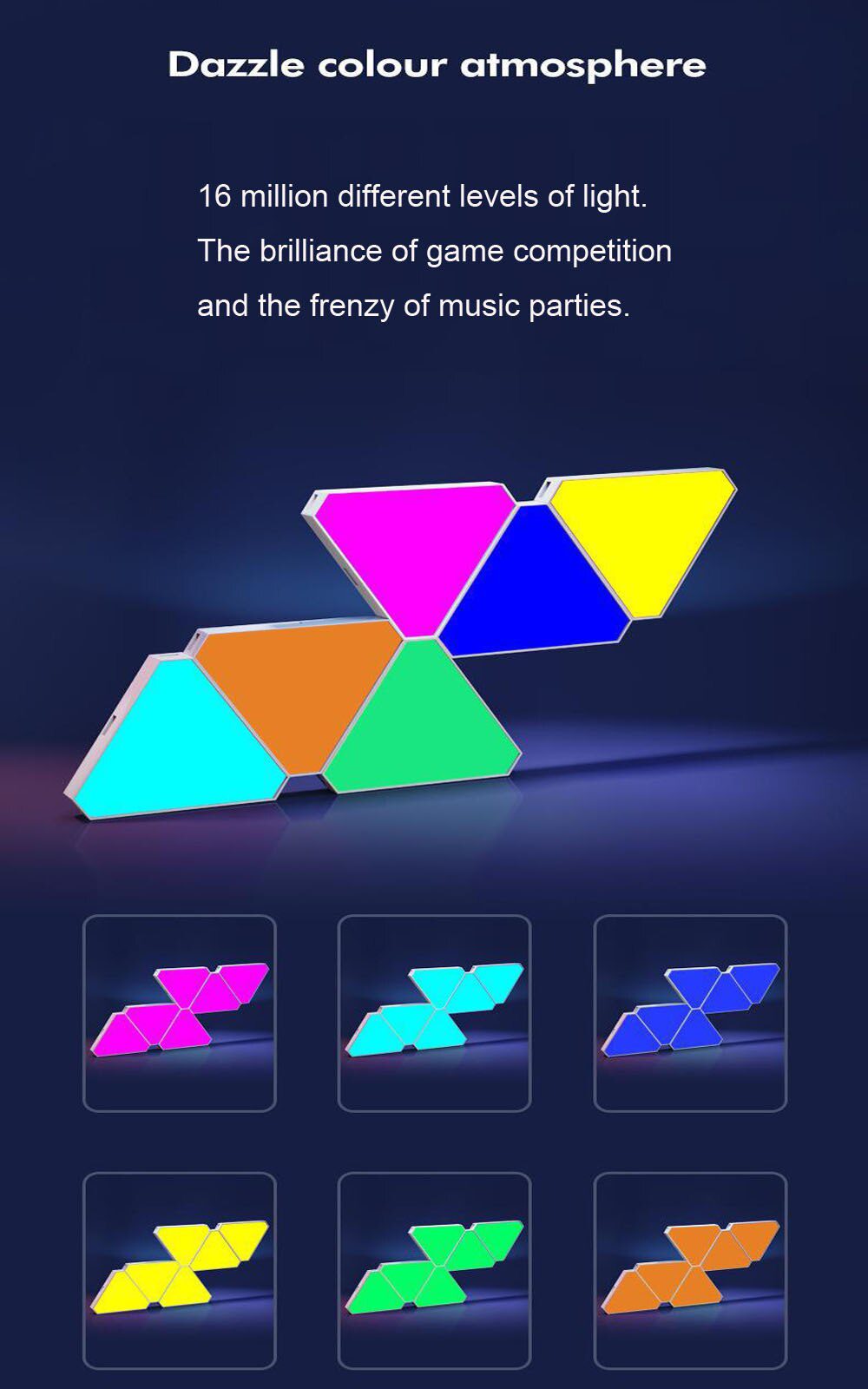 WIFI Bluetooth 5V USB Triangle Lamps Quantum Atmosphere LED Night Light For Game Bedroom Decoration Creative Decorat Wall Lamps WIFI Bluetooth 5V USB Triangle Lamps Quantum Atmosphere LED Night Light For Game Bedroom Decoration Creative Decorat Wall Lamps