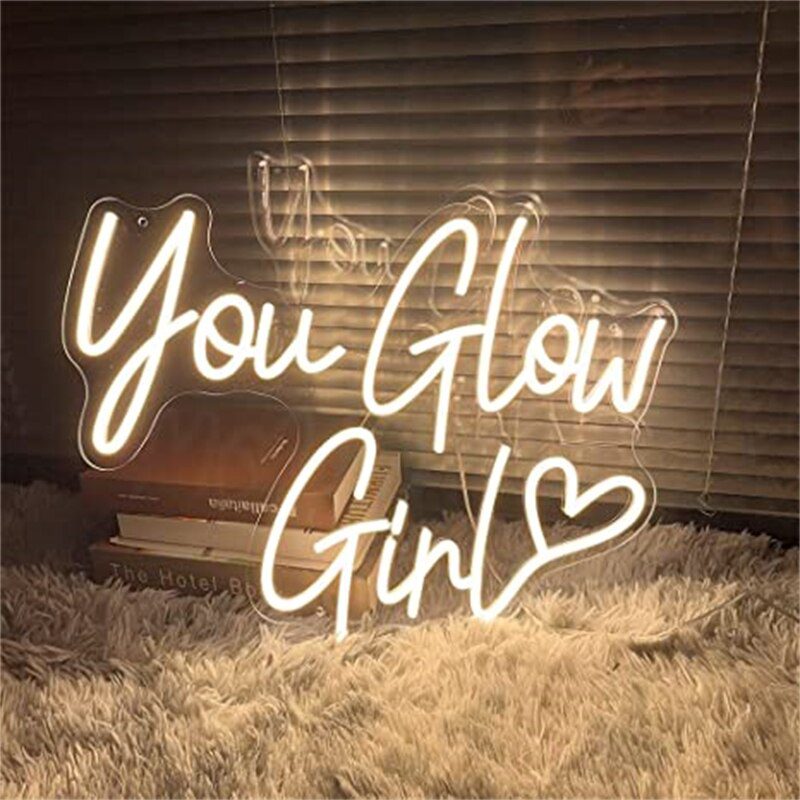 Ineonlife You Glow Girl Neon Sign Custom Led Light Wedding Engagement Ornament Birthday Party Bar Acrylic Art Wall Decorate Gift Ineonlife You Glow Girl Neon Sign Custom Led Light Wedding Engagement Ornament Birthday Party Bar Acrylic Art Wall Decorate Gift