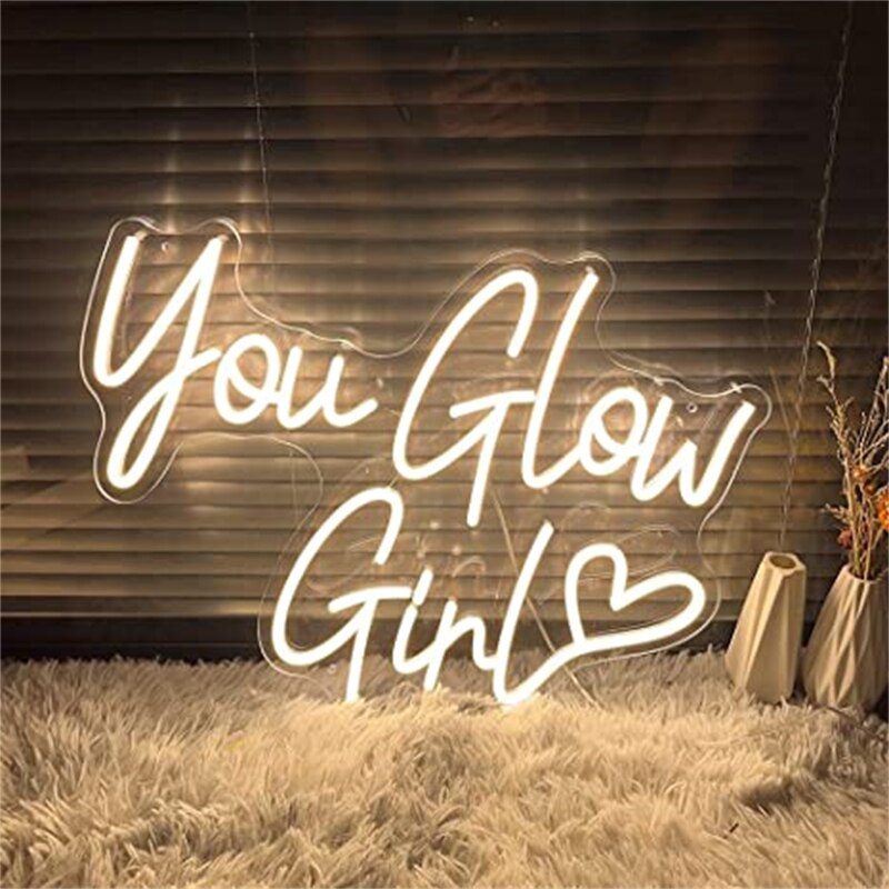 Ineonlife You Glow Girl Neon Sign Custom Led Light Wedding Engagement Ornament Birthday Party Bar Acrylic Art Wall Decorate Gift Ineonlife You Glow Girl Neon Sign Custom Led Light Wedding Engagement Ornament Birthday Party Bar Acrylic Art Wall Decorate Gift