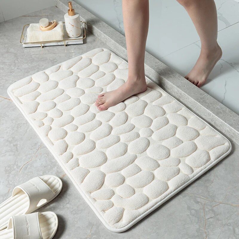 Cobblestone Embossed Bath Mat Non-slip Bathroom Carpets In Wash Basin Bathtub Side Floor Rug Shower Room Doormat Memory Foam Pad Cobblestone Embossed Bath Mat Non-slip Bathroom Carpets In Wash Basin Bathtub Side Floor Rug Shower Room Doormat Memory Foam Pad