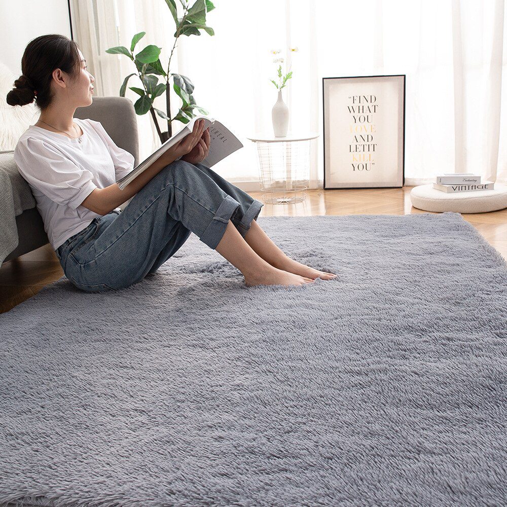 Fluffy Large Carpet Living Room Plush Lounge Rug in The Bedroom Floor Mat Soft Velvet Carpets For Children Kids Decoration