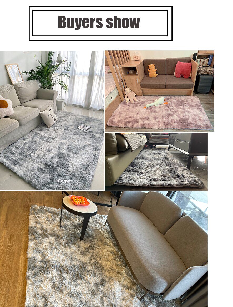 Fluffy Large Carpet Living Room Plush Lounge Rug in The Bedroom Floor Mat Soft Velvet Carpets For Children Kids Decoration