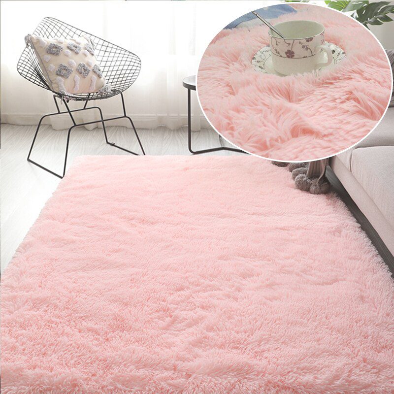 Fluffy Large Carpet Living Room Plush Lounge Rug in The Bedroom Floor Mat Soft Velvet Carpets For Children Kids Decoration