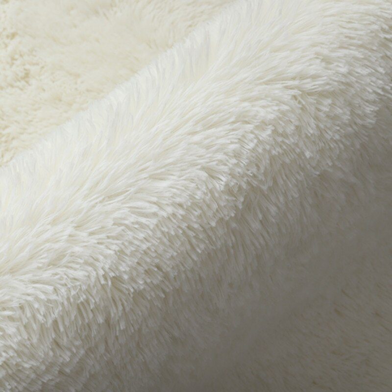 Plush Carpet Suitable For Living Room White Soft Fluffy Carpets Bedroom Bathroom Non-slip Thicken Floor Mat Teen Room Decoration