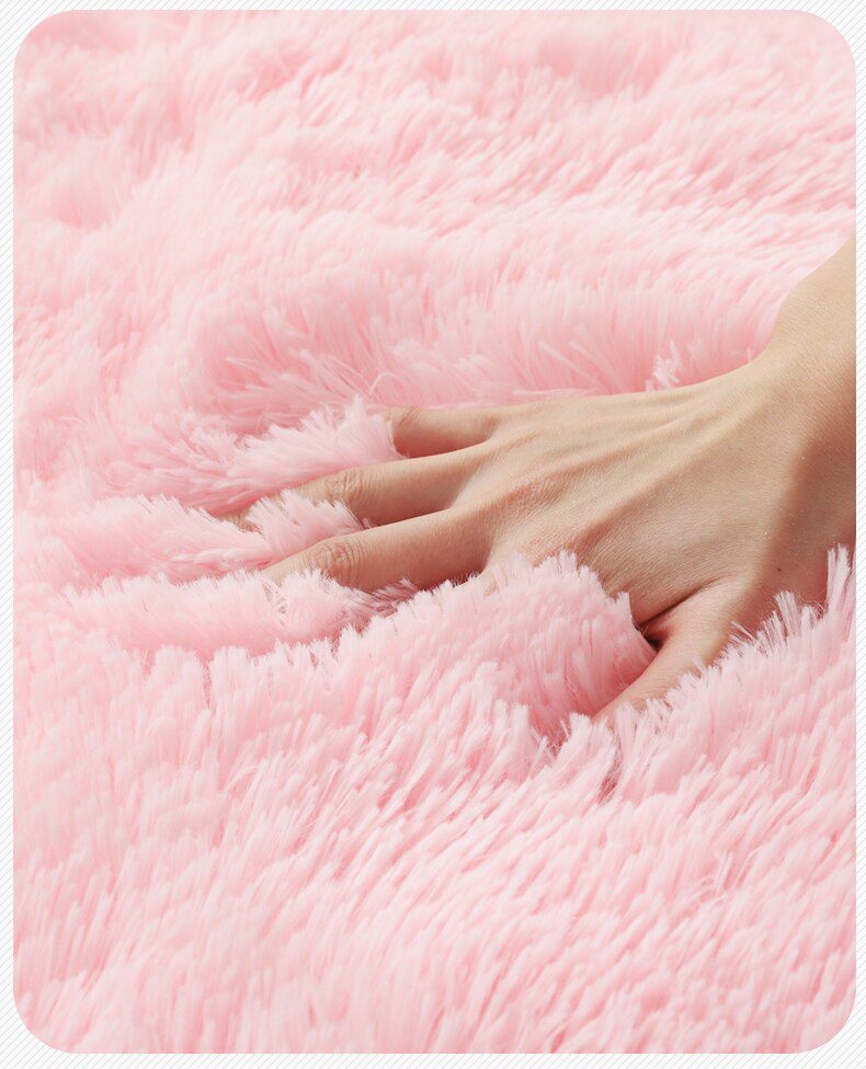 Plush Carpet Suitable For Living Room White Soft Fluffy Carpets Bedroom Bathroom Non-slip Thicken Floor Mat Teen Room Decoration