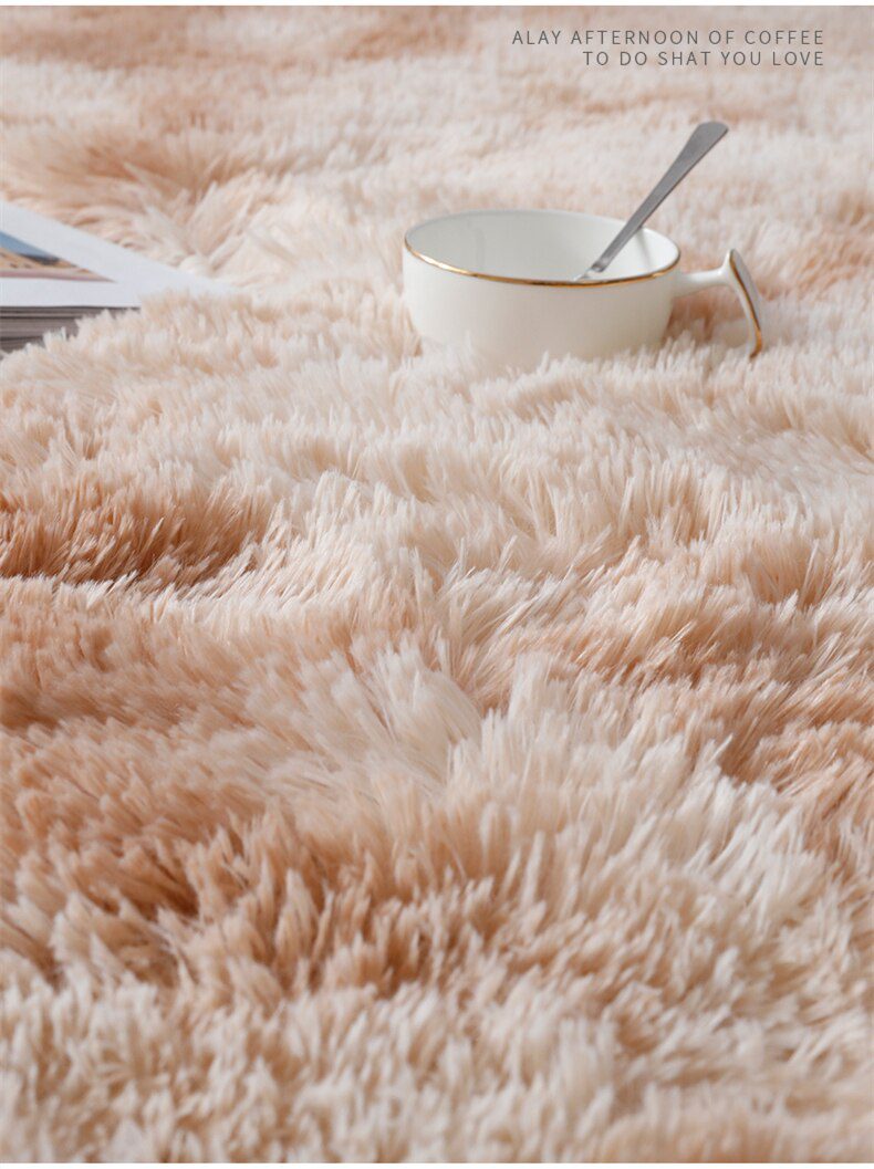 Plush Carpet Suitable For Living Room White Soft Fluffy Carpets Bedroom Bathroom Non-slip Thicken Floor Mat Teen Room Decoration