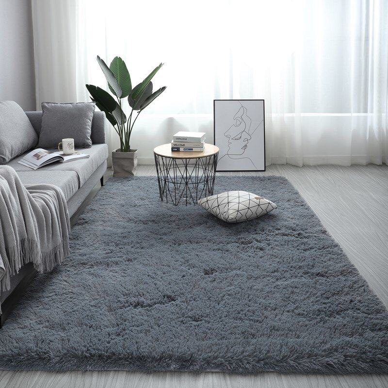Plush Carpet Suitable For Living Room White Soft Fluffy Carpets Bedroom Bathroom Non-slip Thicken Floor Mat Teen Room Decoration