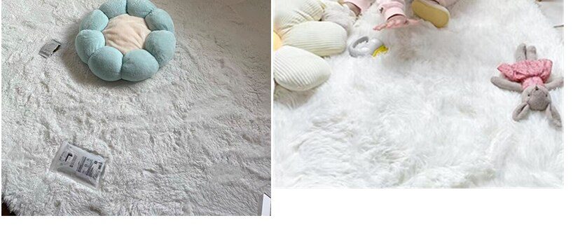 Furry Carpet Living Room Mat Modern Bedroom Nordic Style Decoration Carpet Large Size Black Gray White Non Slip Children's Rugs