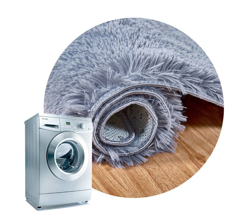 Furry Carpet Living Room Mat Modern Bedroom Nordic Style Decoration Carpet Large Size Black Gray White Non Slip Children's Rugs