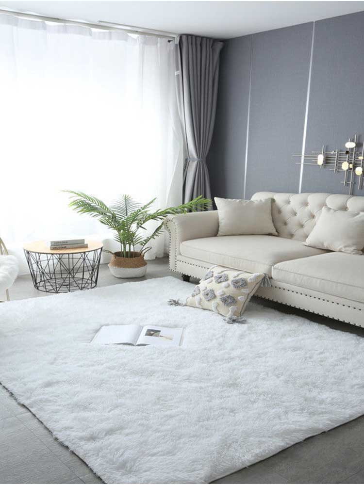 Furry Carpet Living Room Mat Modern Bedroom Nordic Style Decoration Carpet Large Size Black Gray White Non Slip Children's Rugs