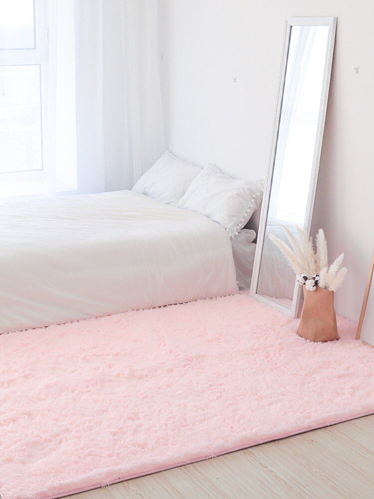 Furry Carpet Living Room Mat Modern Bedroom Nordic Style Decoration Carpet Large Size Black Gray White Non Slip Children's Rugs