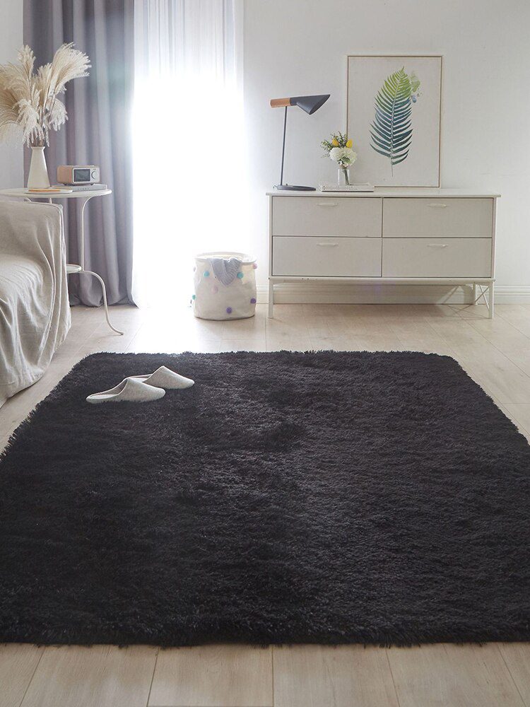 Furry Carpet Living Room Mat Modern Bedroom Nordic Style Decoration Carpet Large Size Black Gray White Non Slip Children's Rugs