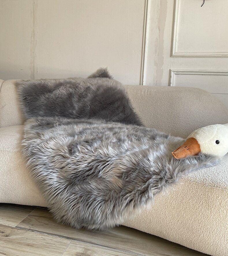 Plush Sheepskin Rugs For Bedroom Carpet Room Long Hair Bedside Mat  Floor Hairy White Rugs Red Living Room Fur Kids Carpets