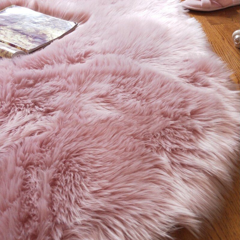 Plush Sheepskin Rugs For Bedroom Carpet Room Long Hair Bedside Mat  Floor Hairy White Rugs Red Living Room Fur Kids Carpets