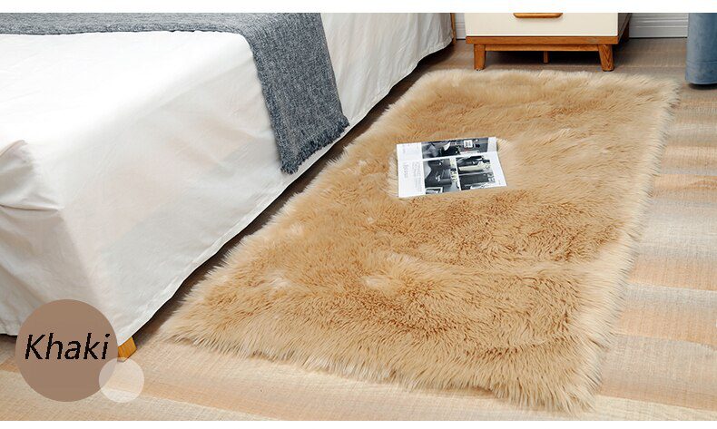 Plush Sheepskin Rugs For Bedroom Carpet Room Long Hair Bedside Mat  Floor Hairy White Rugs Red Living Room Fur Kids Carpets