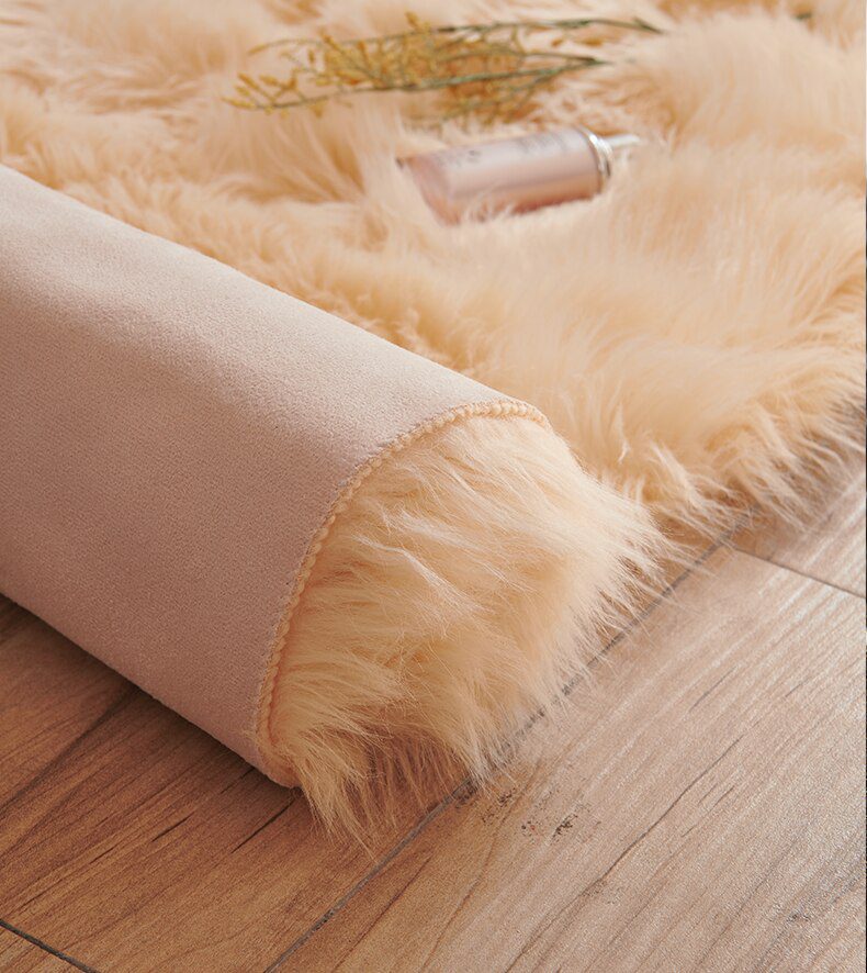 Plush Sheepskin Rugs For Bedroom Carpet Room Long Hair Bedside Mat  Floor Hairy White Rugs Red Living Room Fur Kids Carpets