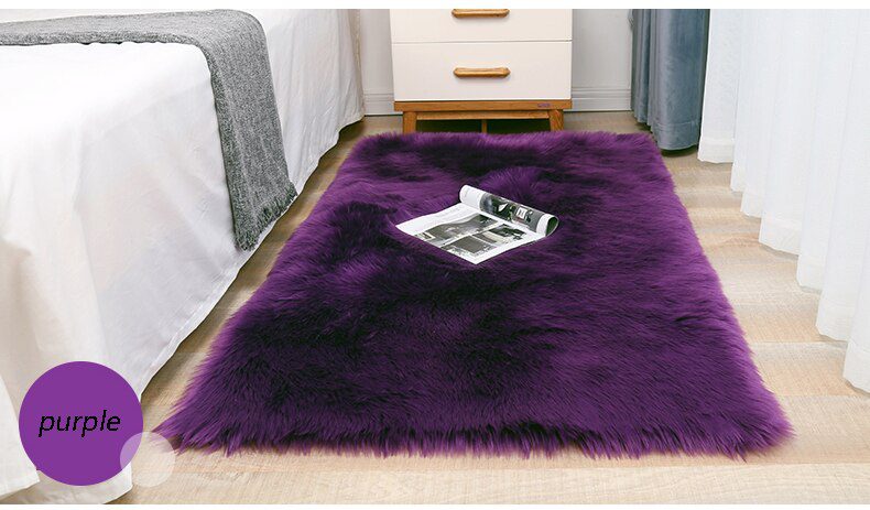 Plush Sheepskin Rugs For Bedroom Carpet Room Long Hair Bedside Mat  Floor Hairy White Rugs Red Living Room Fur Kids Carpets