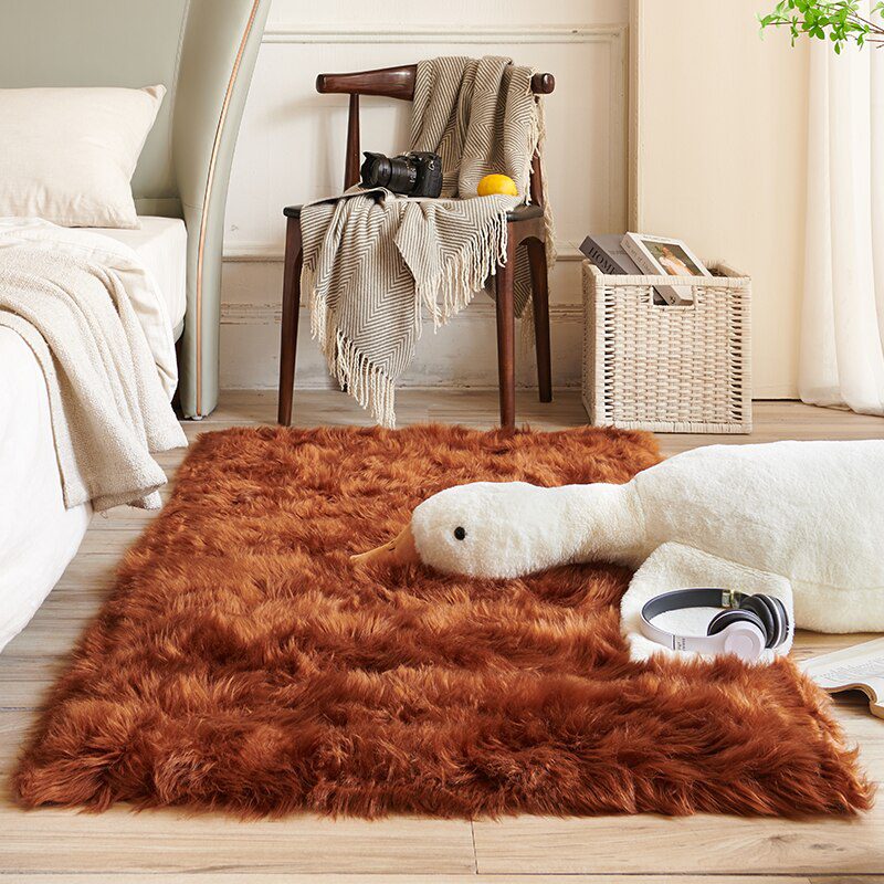 Plush Sheepskin Rugs For Bedroom Carpet Room Long Hair Bedside Mat  Floor Hairy White Rugs Red Living Room Fur Kids Carpets