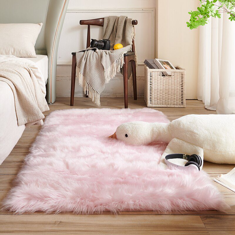 Plush Sheepskin Rugs For Bedroom Carpet Room Long Hair Bedside Mat  Floor Hairy White Rugs Red Living Room Fur Kids Carpets