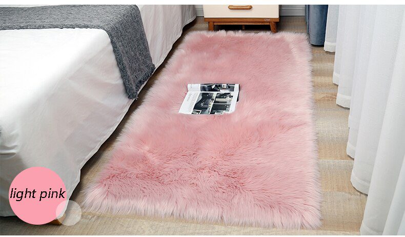 Plush Sheepskin Rugs For Bedroom Carpet Room Long Hair Bedside Mat  Floor Hairy White Rugs Red Living Room Fur Kids Carpets