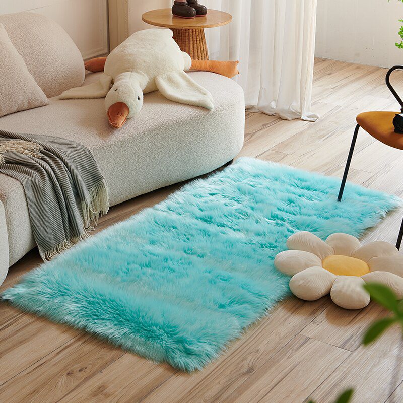 Plush Sheepskin Rugs For Bedroom Carpet Room Long Hair Bedside Mat  Floor Hairy White Rugs Red Living Room Fur Kids Carpets