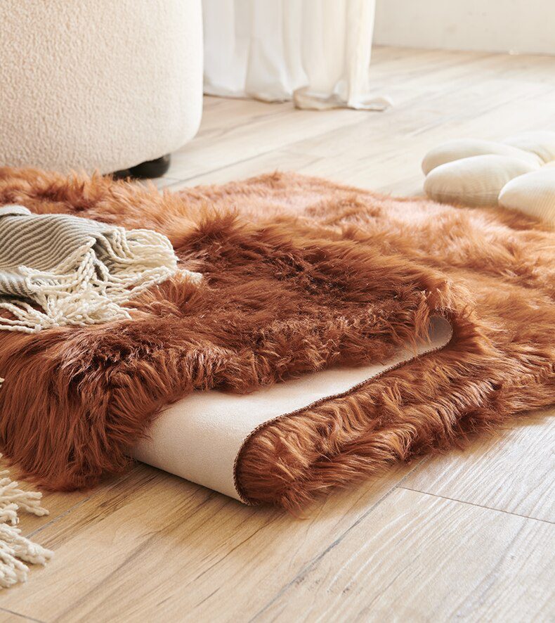 Plush Sheepskin Rugs For Bedroom Carpet Room Long Hair Bedside Mat  Floor Hairy White Rugs Red Living Room Fur Kids Carpets