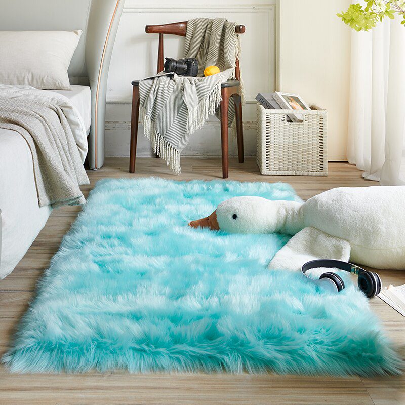 Plush Sheepskin Rugs For Bedroom Carpet Room Long Hair Bedside Mat  Floor Hairy White Rugs Red Living Room Fur Kids Carpets