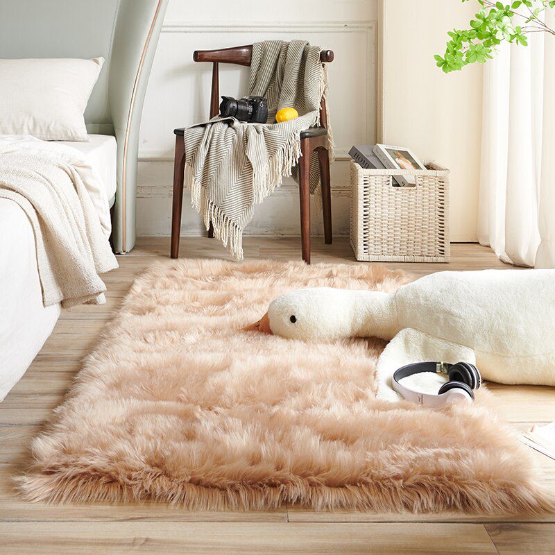 Plush Sheepskin Rugs For Bedroom Carpet Room Long Hair Bedside Mat  Floor Hairy White Rugs Red Living Room Fur Kids Carpets