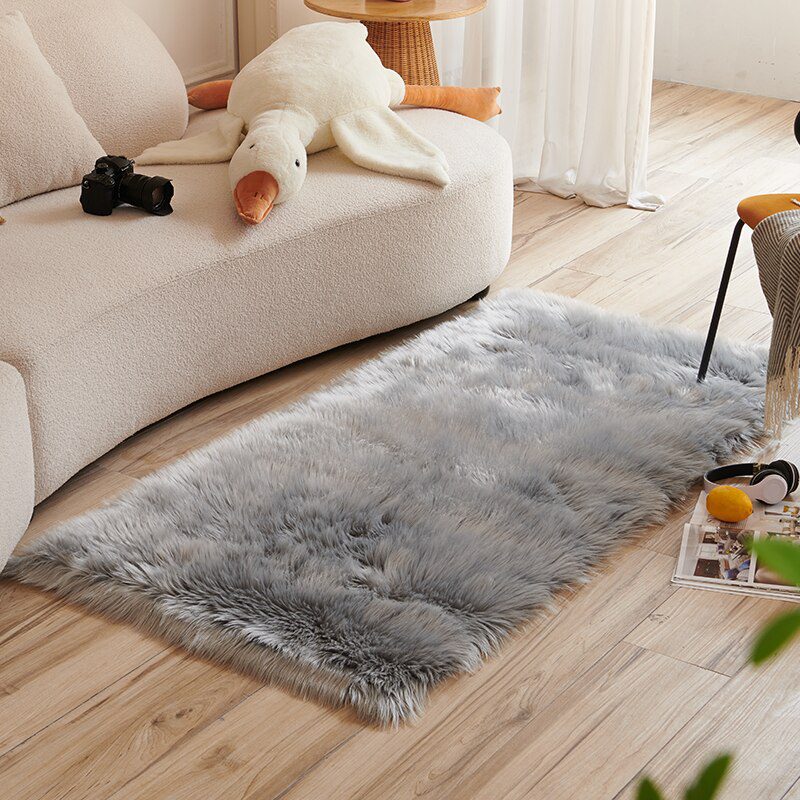 Plush Sheepskin Rugs For Bedroom Carpet Room Long Hair Bedside Mat  Floor Hairy White Rugs Red Living Room Fur Kids Carpets