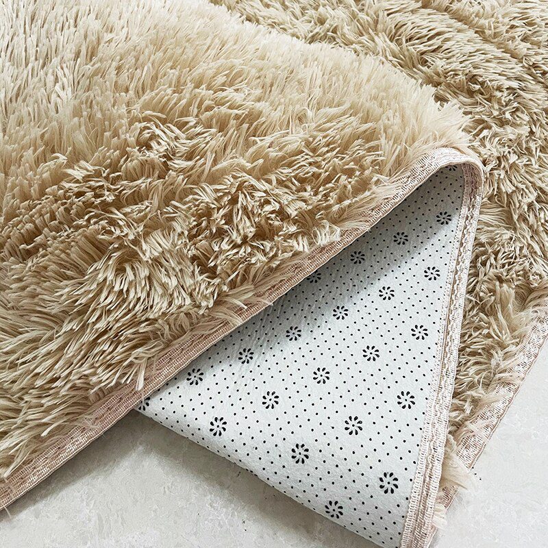 Soft Shaggy Carpet Living Room Fluffy Children Rugs Large Beige Plush Area Rug for Bedroom Kids Room Nursery Modern Home Decor