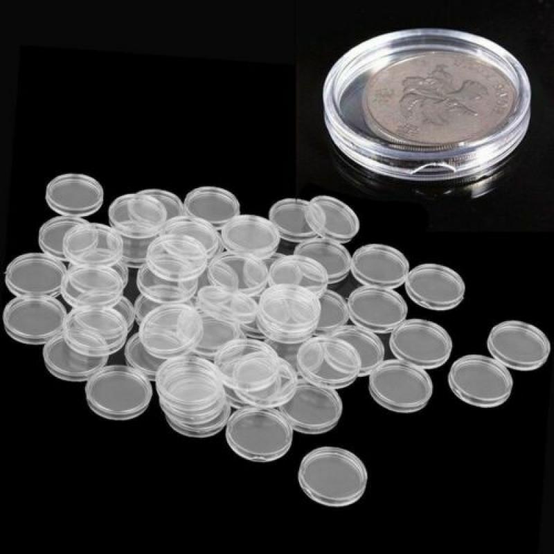 10/25pcs 21-38mm Transparent Plastic Coin Holder Coin Collecting Box Case for Coins Storage Capsules Protection Boxes Container