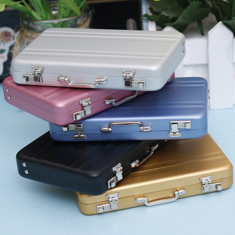 Aluminum Storage Box Business ID Credit Card Holder Mini Suitcase Bank Card Box Holder 2022 New Jewelry Case Rectangle Organizer