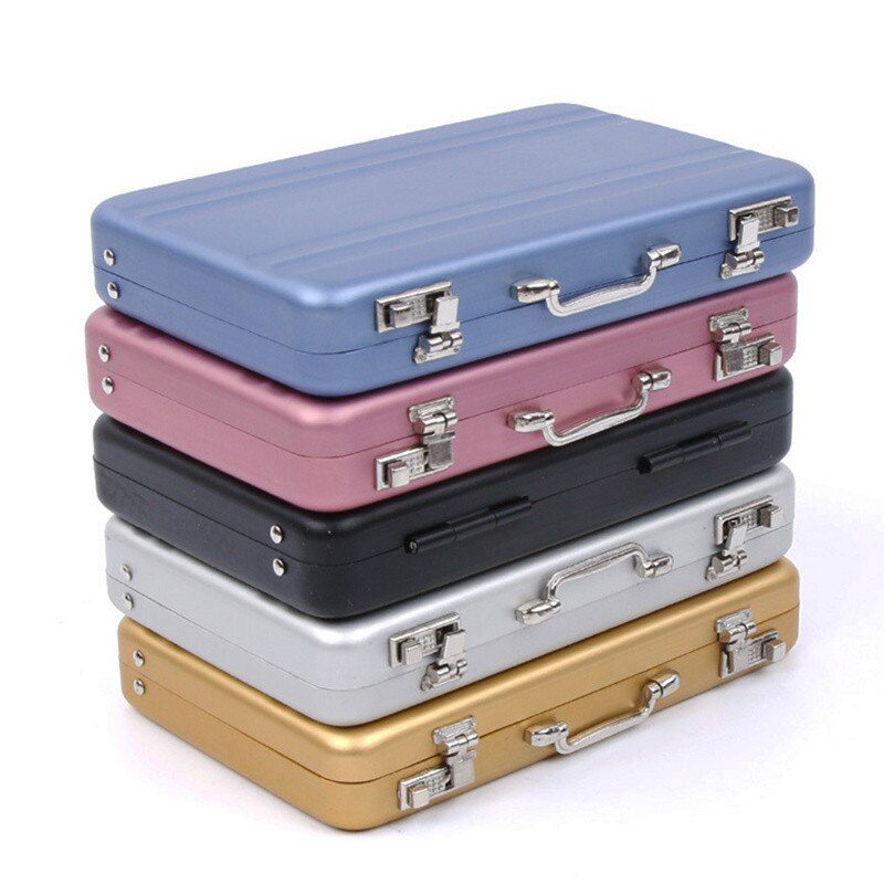 Aluminum Storage Box Business ID Credit Card Holder Mini Suitcase Bank Card Box Holder 2022 New Jewelry Case Rectangle Organizer