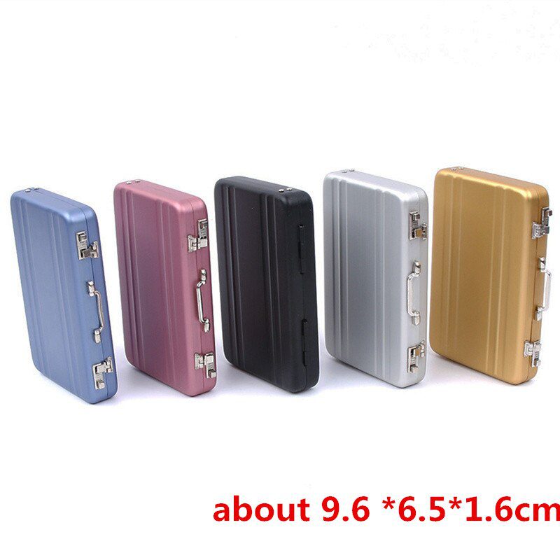 Aluminum Storage Box Business ID Credit Card Holder Mini Suitcase Bank Card Box Holder 2022 New Jewelry Case Rectangle Organizer