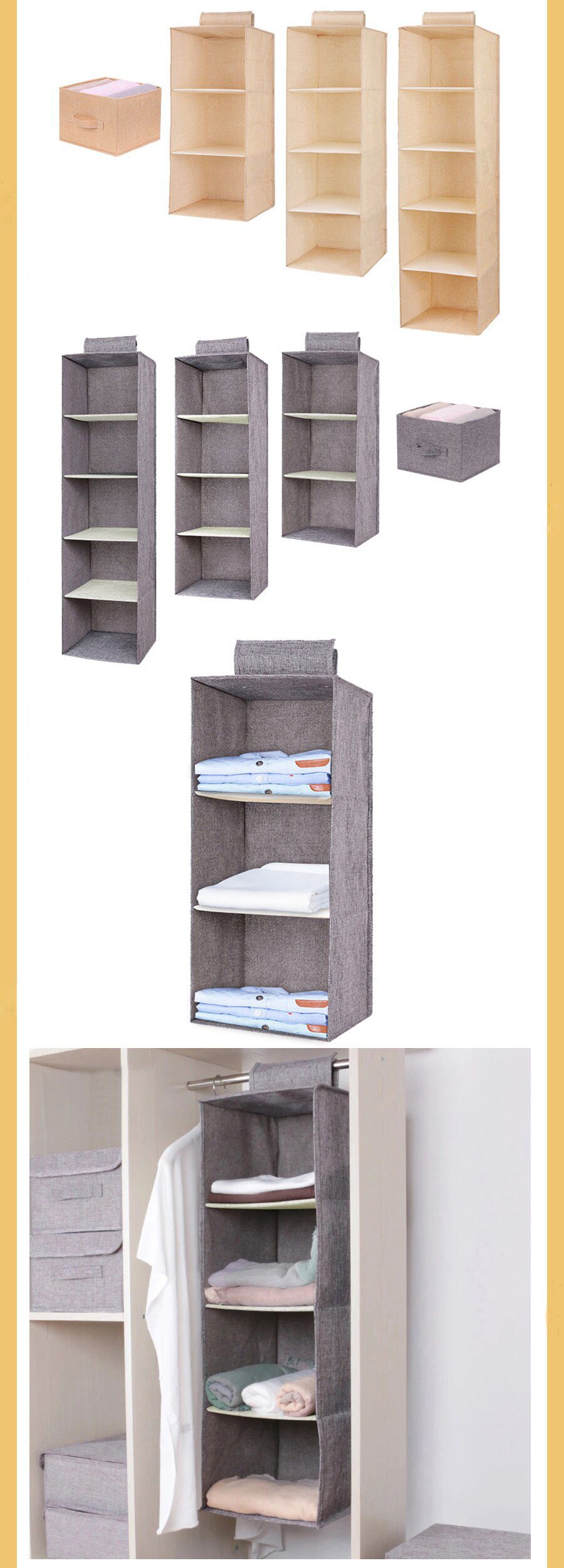 New Creative household items hanging closet drawer underwear classification storage wall closet cabinet finishing rack