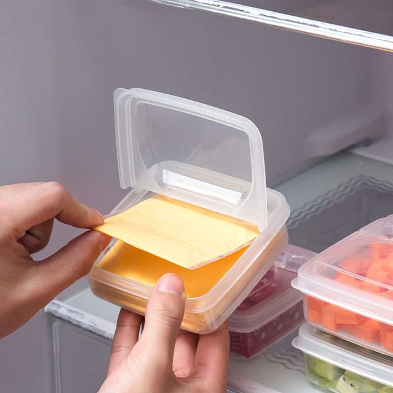 1PCS Butter Cheese Storage Box Portable Refrigerator Fruit Vegetable Fresh-keeping Organizer Box Transparent Cheese Container