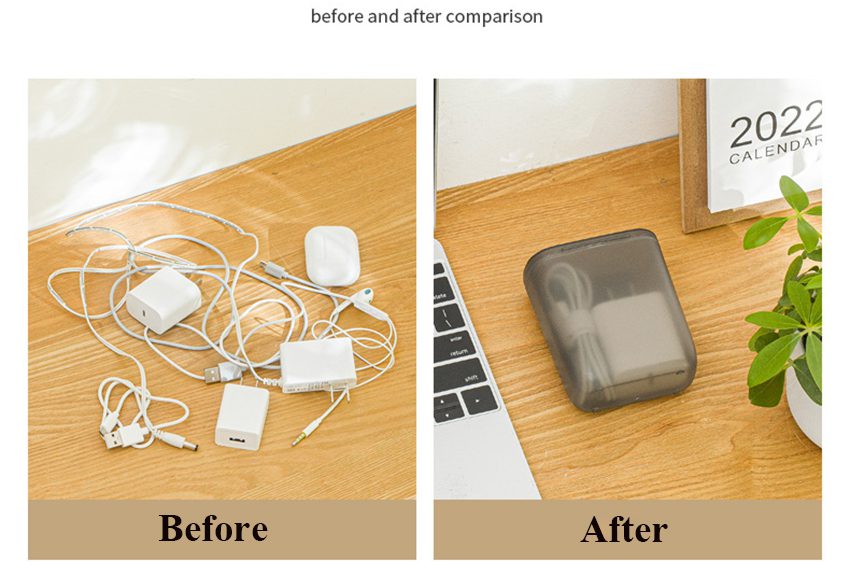 Ins Portable Wire Cable Storage Box Travel Headphone Jewelry Coin Organizer Bin Drawer Makeup Lipstick Holder Dust-proof Storage