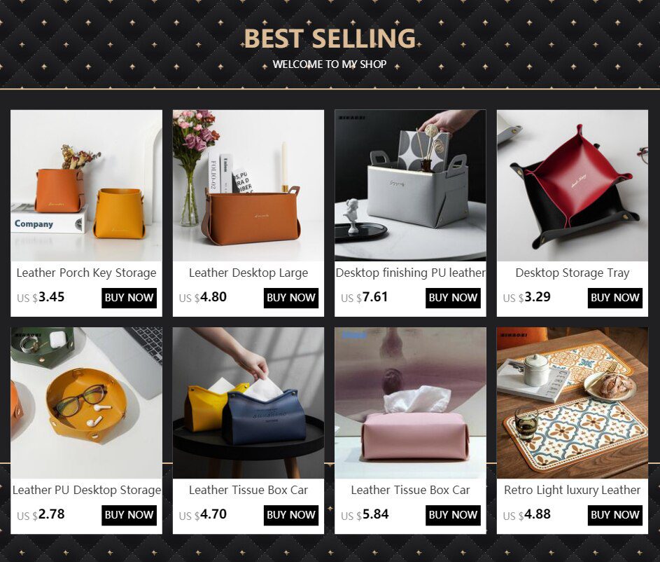 Desktop Storage Tray Leather Key Plate Home Decoration Dice Tray key Wallet Coins PU leather folding Storage Box Wholesale