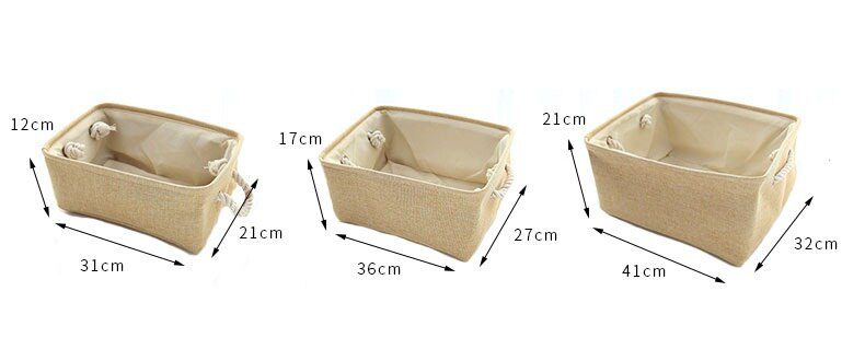 Cotton Linen Folding Storage Baskets Kids Toys Organizer Clothes and Sundries Storage Box Cabinet Storage Bag Laundry Basket
