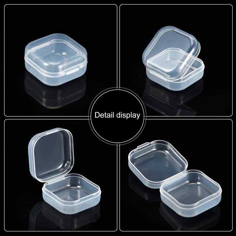 6PCS Mini Storage Box Transparent Square Plastic Box Earrings Jewelry Packaging Storage Small Square Box  Jewelry Organizer