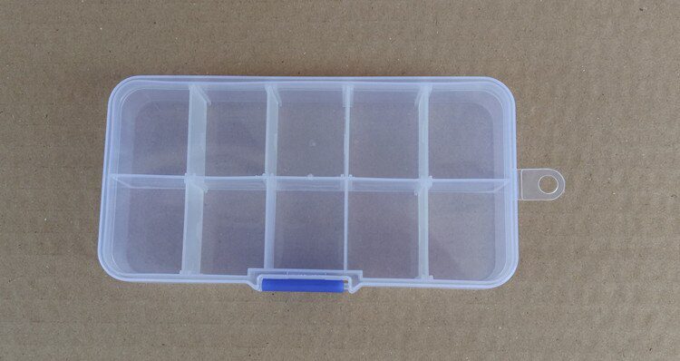10 Grids Adjustable Transparent Plastic Storage Box for Small Component Jewelry Tool Box Bead Pills Organizer Nail Art Tip Case