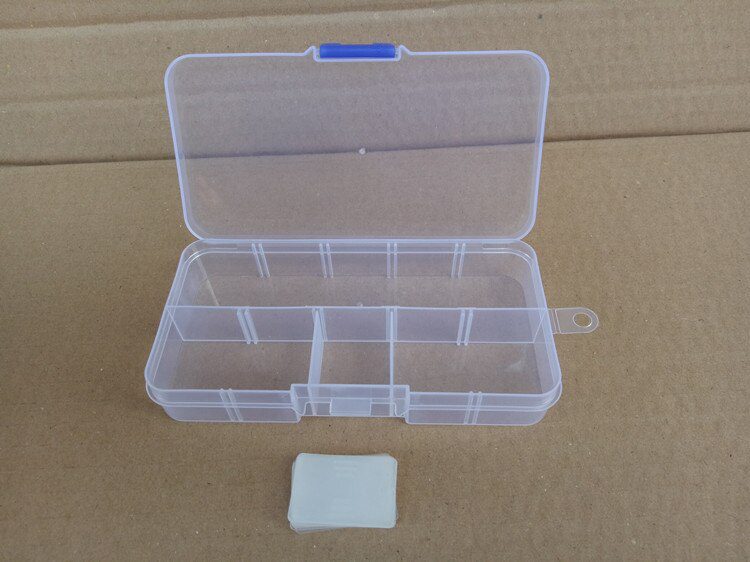 10 Grids Adjustable Transparent Plastic Storage Box for Small Component Jewelry Tool Box Bead Pills Organizer Nail Art Tip Case