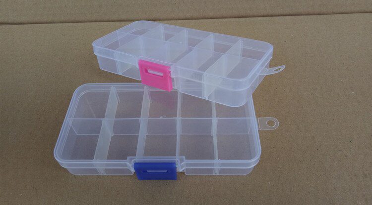 10 Grids Adjustable Transparent Plastic Storage Box for Small Component Jewelry Tool Box Bead Pills Organizer Nail Art Tip Case